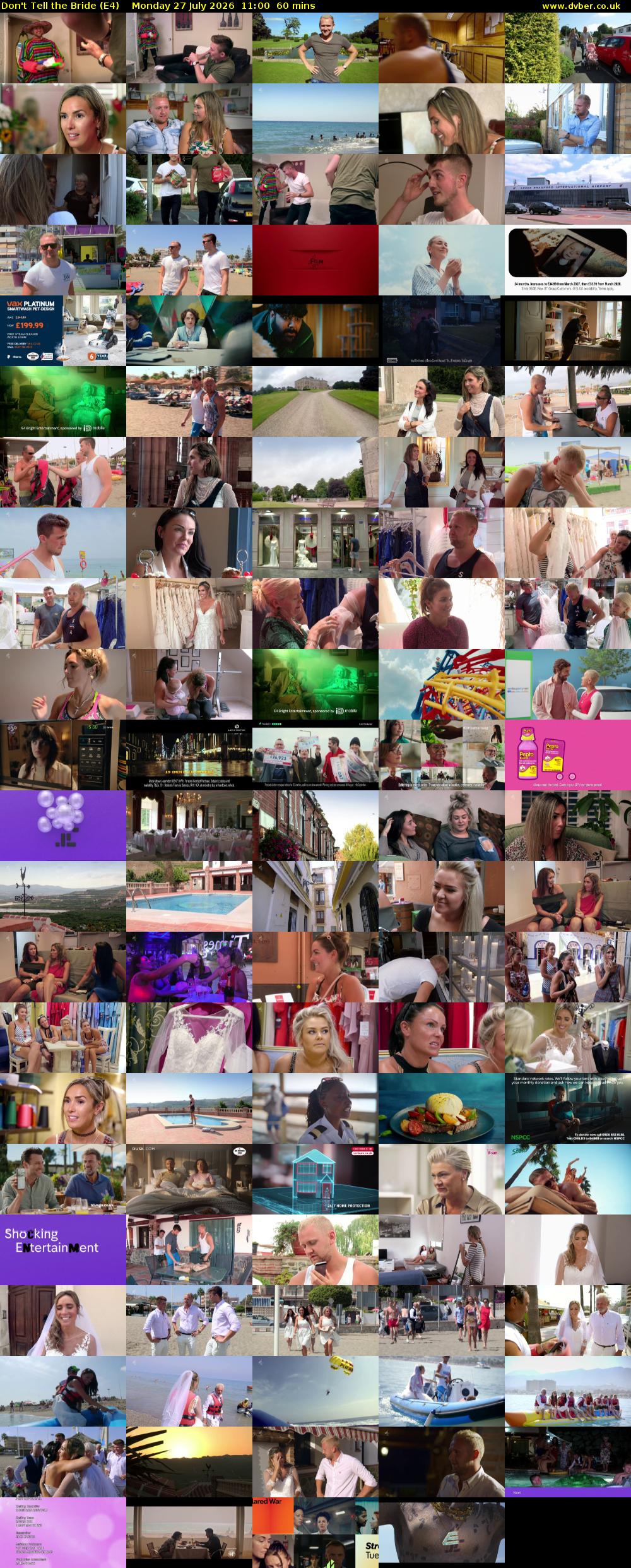 Don't Tell the Bride (E4) Monday 27 July 2026 11:00 - 12:00