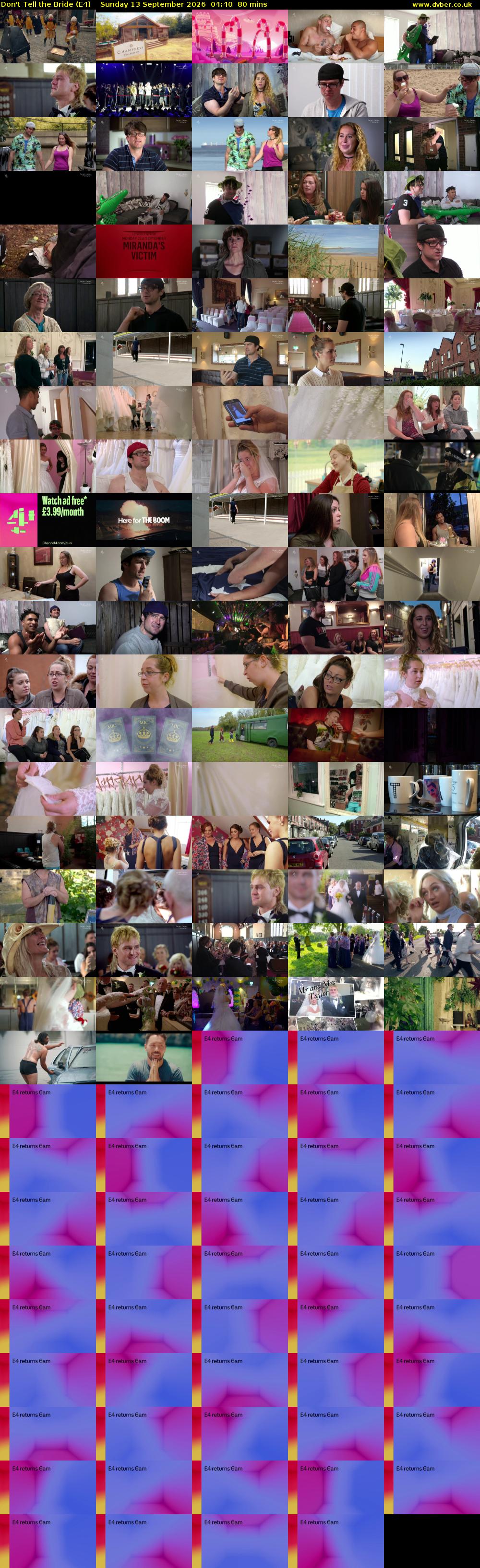 Don't Tell the Bride (E4) Sunday 13 September 2026 04:40 - 06:00