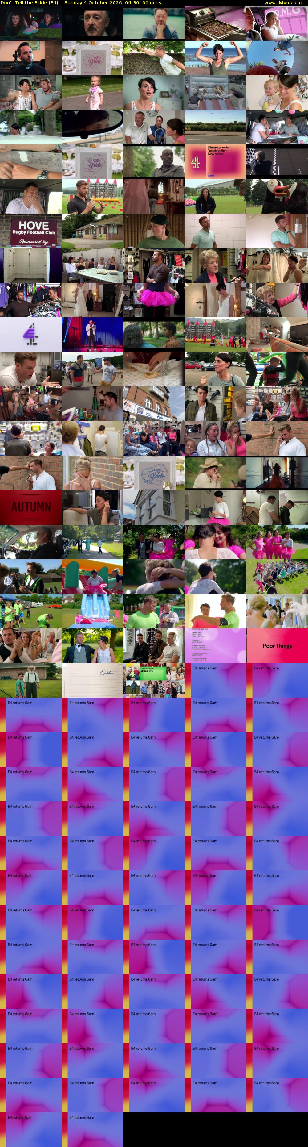 Don't Tell the Bride (E4) Sunday 4 October 2026 04:30 - 06:00