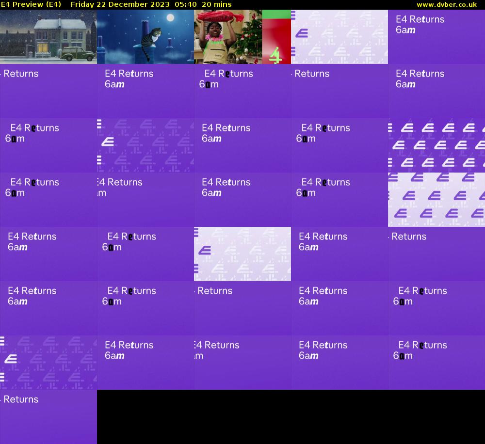 E4 Preview (E4) Friday 22 December 2023 05:40 - 06:00