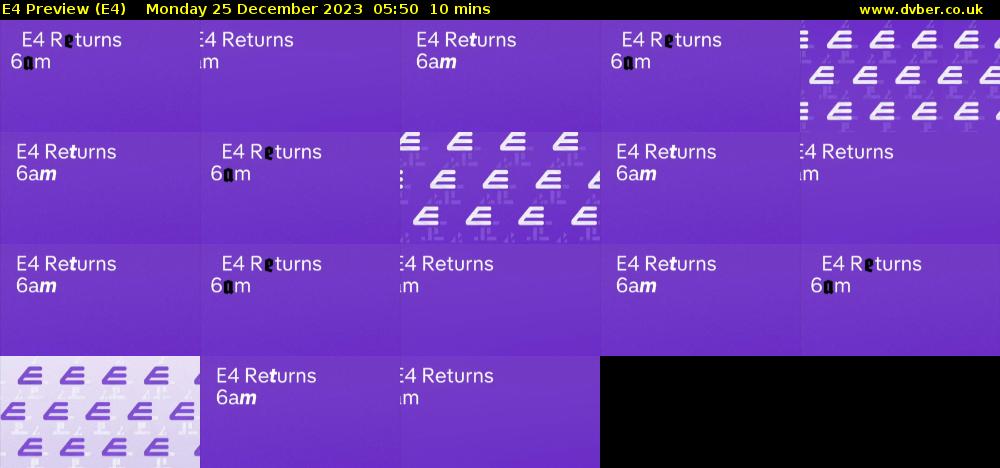 E4 Preview (E4) Monday 25 December 2023 05:50 - 06:00