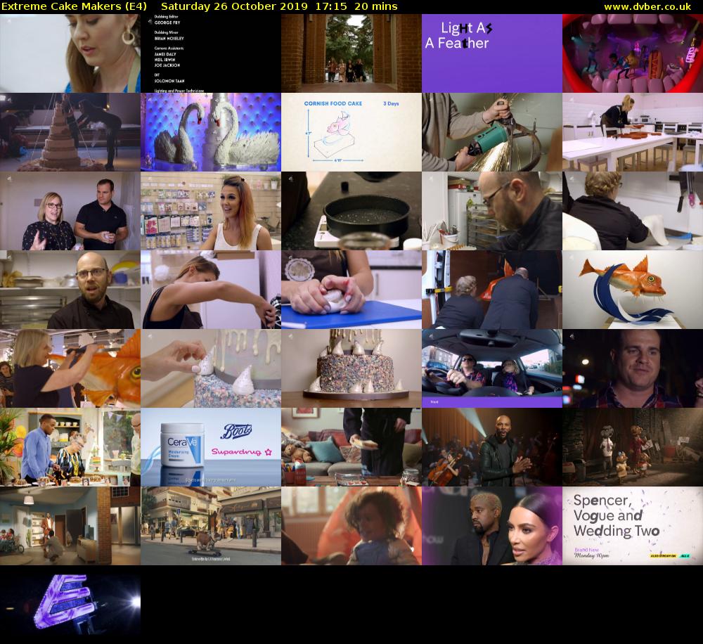 Extreme Cake Makers (E4) Saturday 26 October 2019 17:15 - 17:35