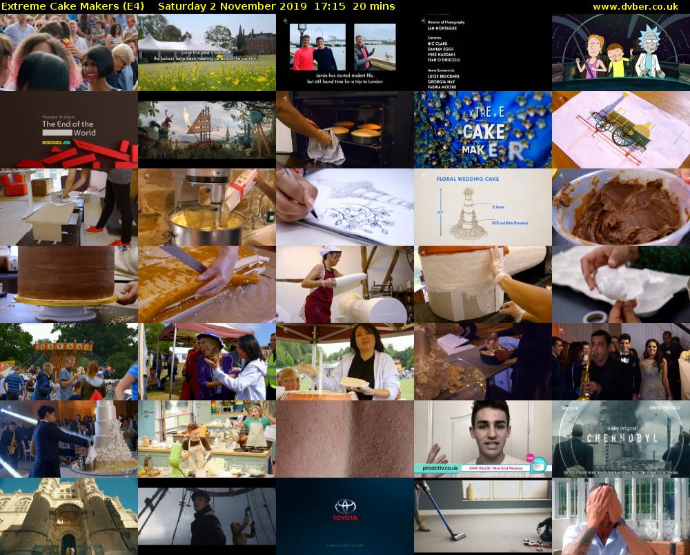 Extreme Cake Makers (E4) Saturday 2 November 2019 17:15 - 17:35