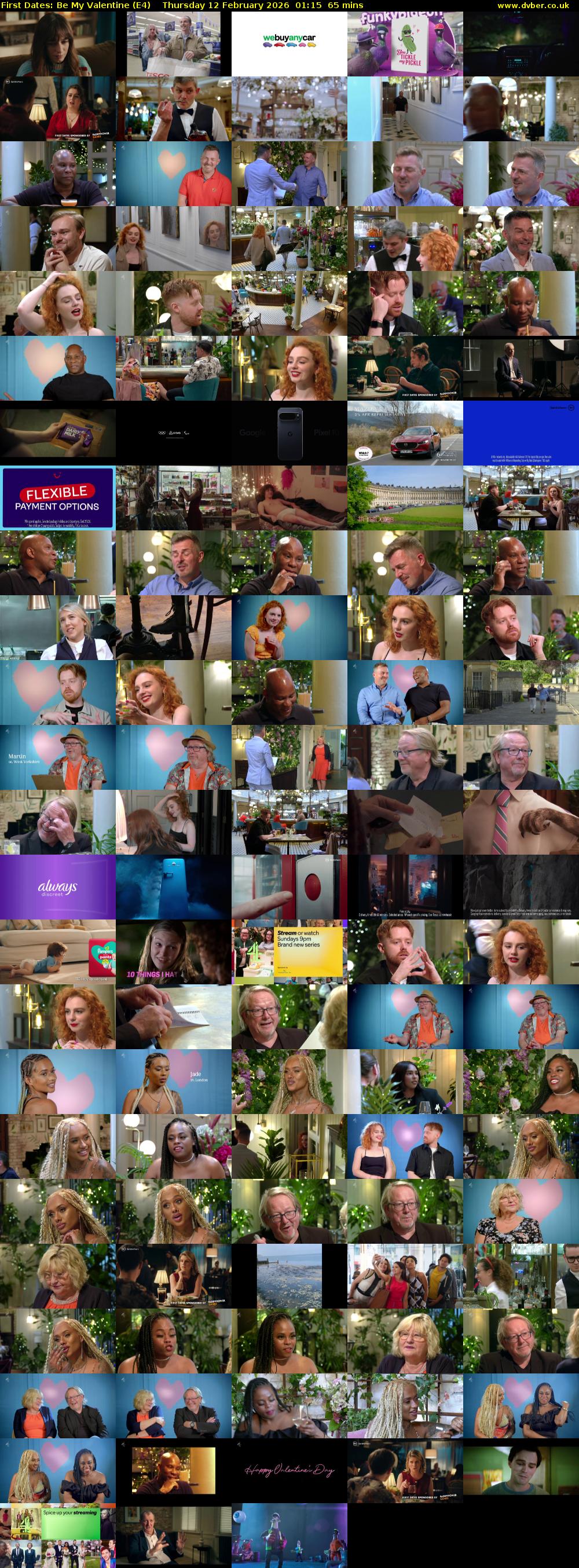 First Dates: Be My Valentine (E4) Thursday 12 February 2026 01:15 - 02:20