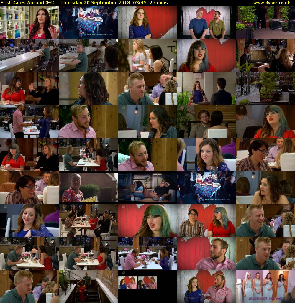 First Dates Abroad (E4) Thursday 20 September 2018 03:45 - 04:10