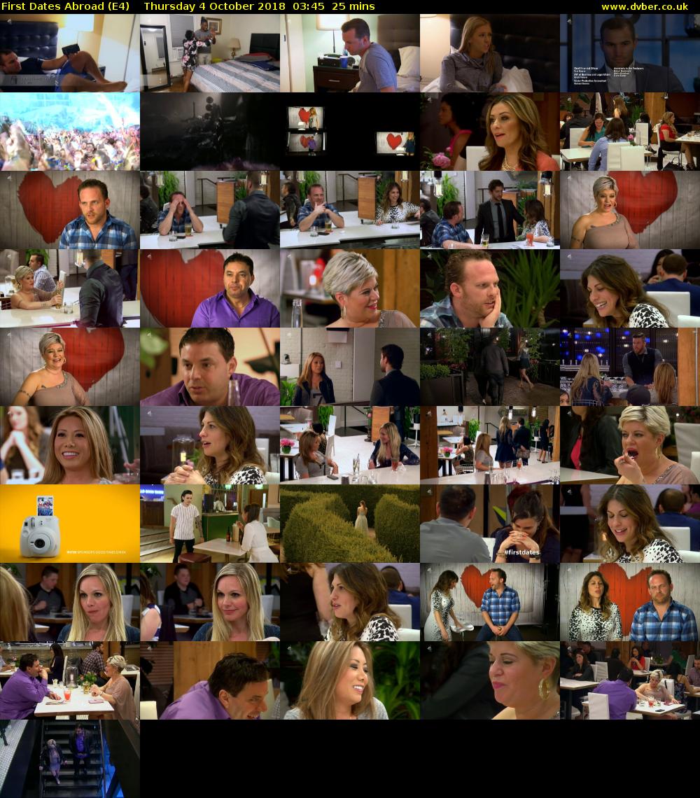 First Dates Abroad (E4) Thursday 4 October 2018 03:45 - 04:10