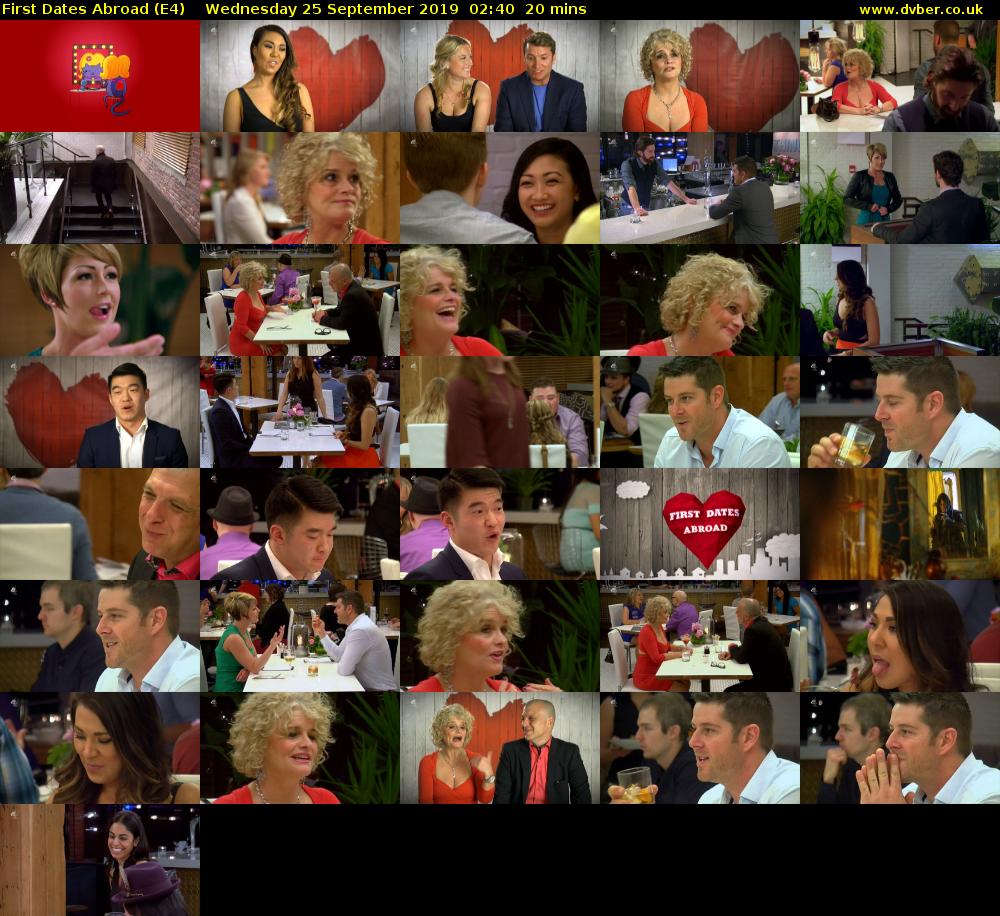 First Dates Abroad (E4) Wednesday 25 September 2019 02:40 - 03:00