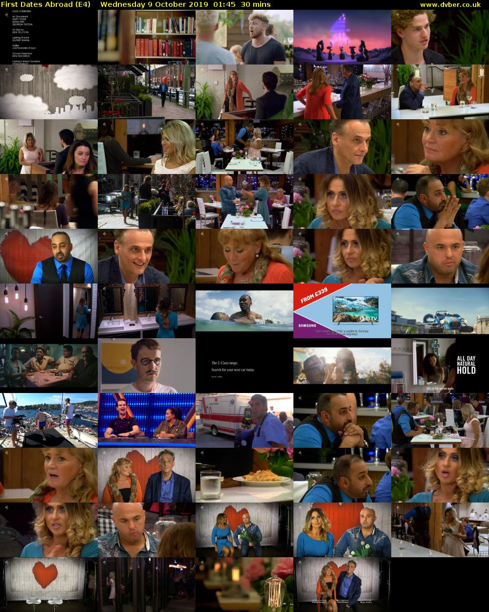 First Dates Abroad (E4) Wednesday 9 October 2019 01:45 - 02:15