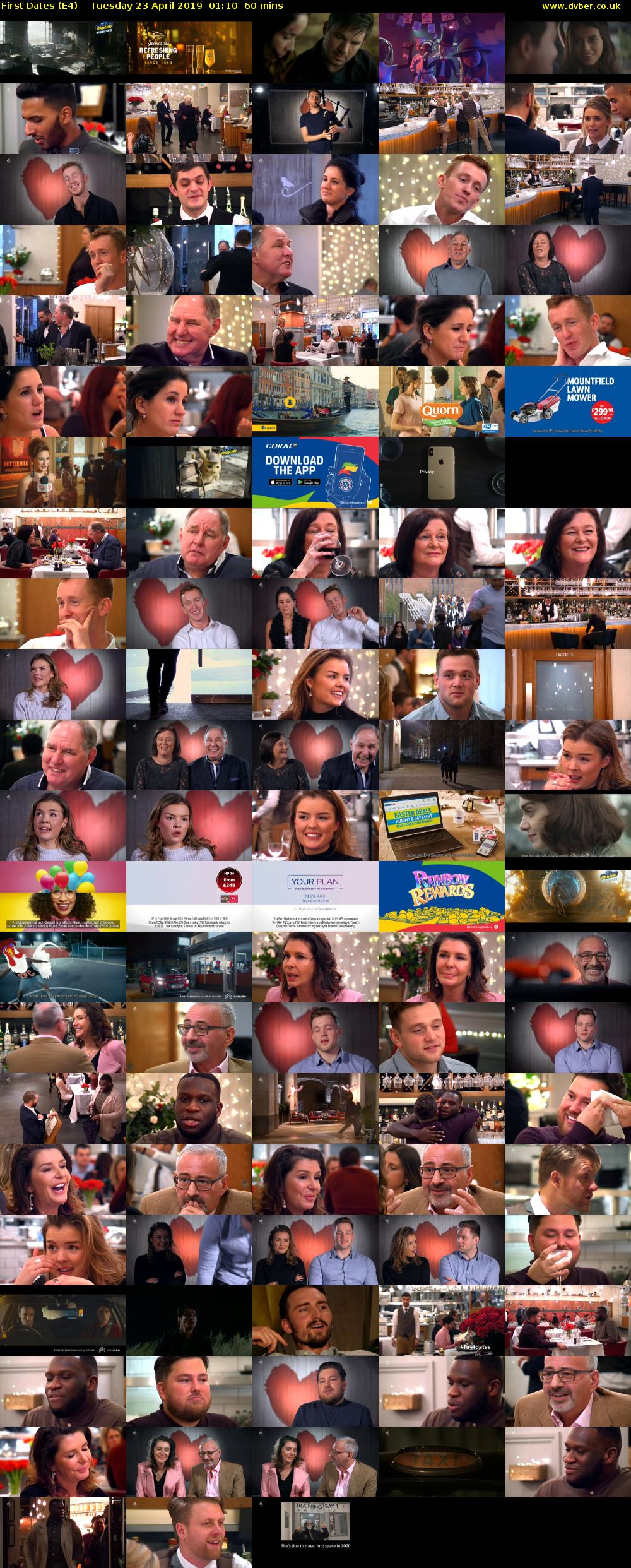 First Dates (E4) Tuesday 23 April 2019 01:10 - 02:10