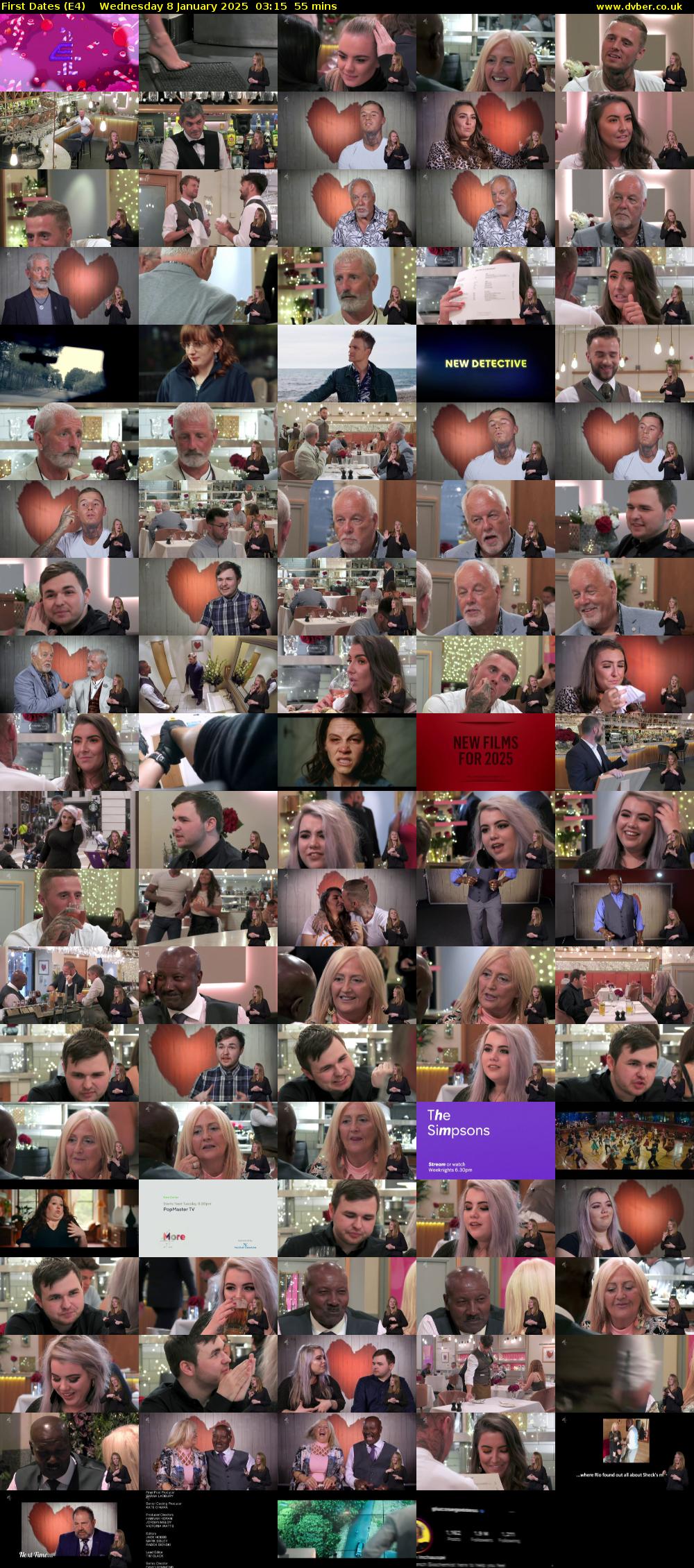 First Dates (E4) Wednesday 8 January 2025 03:15 - 04:10
