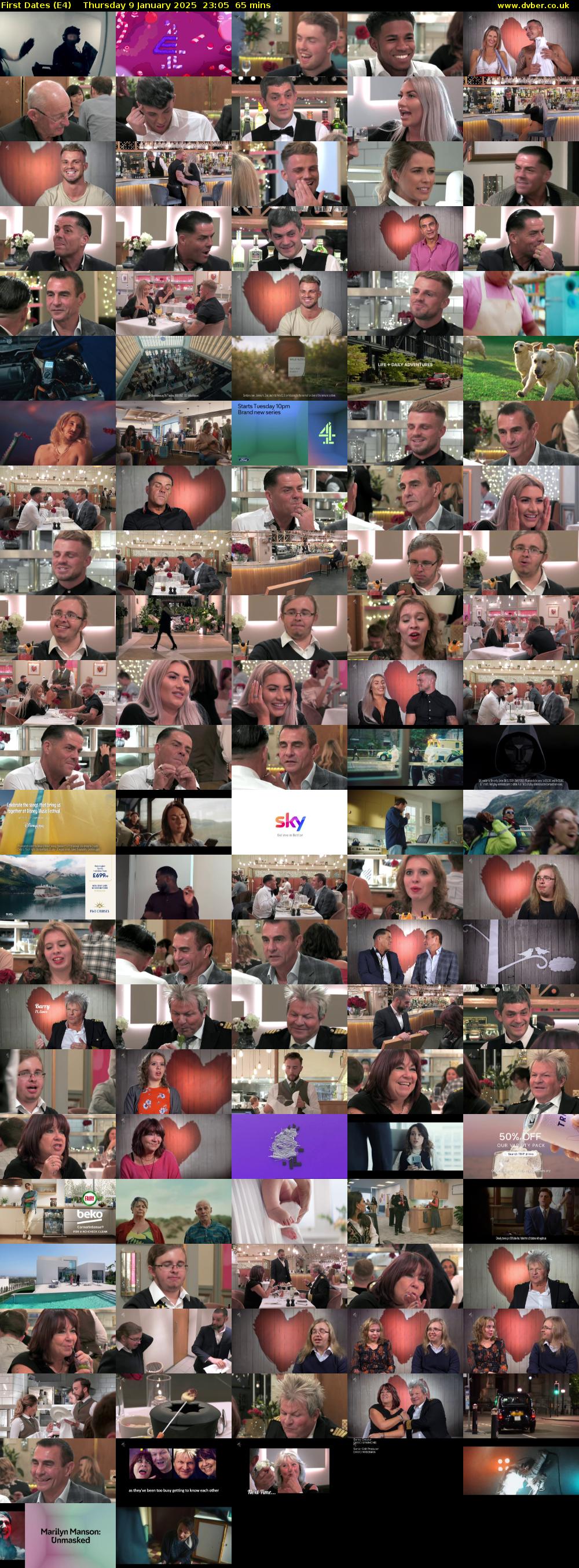 First Dates (E4) Thursday 9 January 2025 23:05 - 00:10