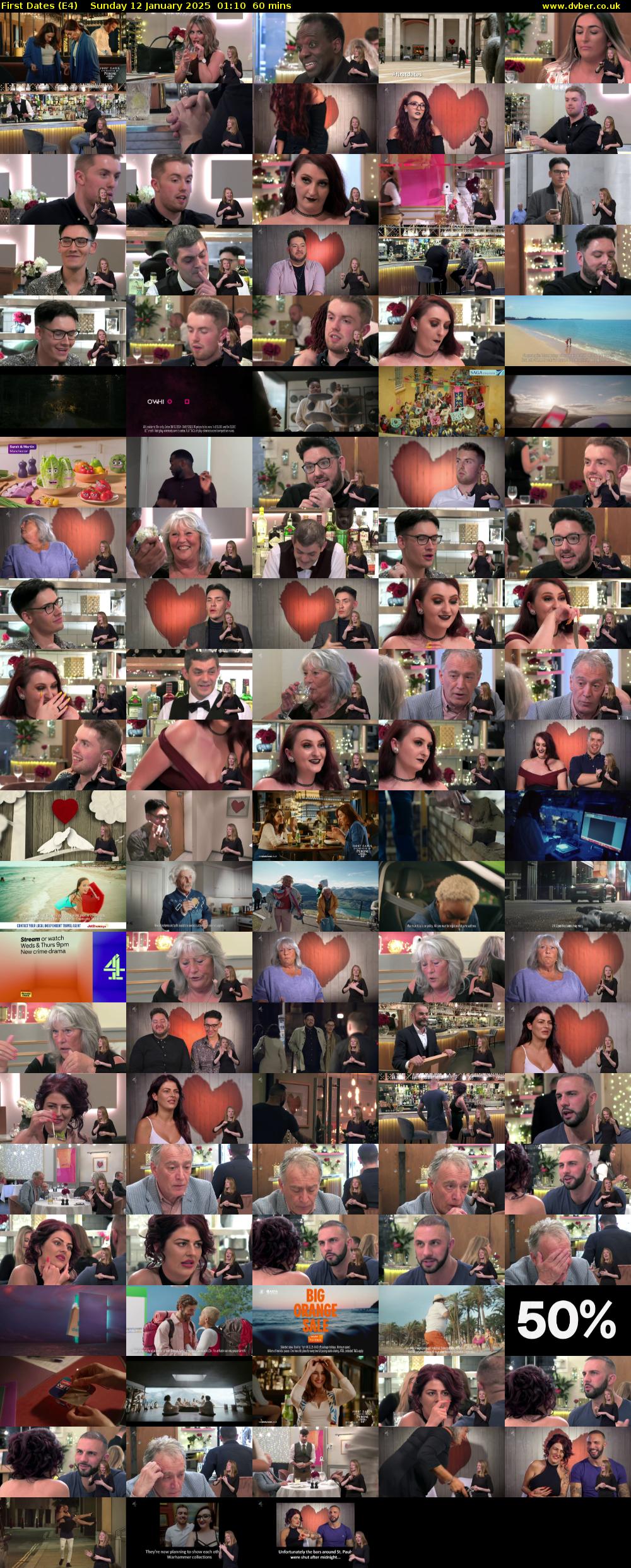 First Dates (E4) Sunday 12 January 2025 01:10 - 02:10