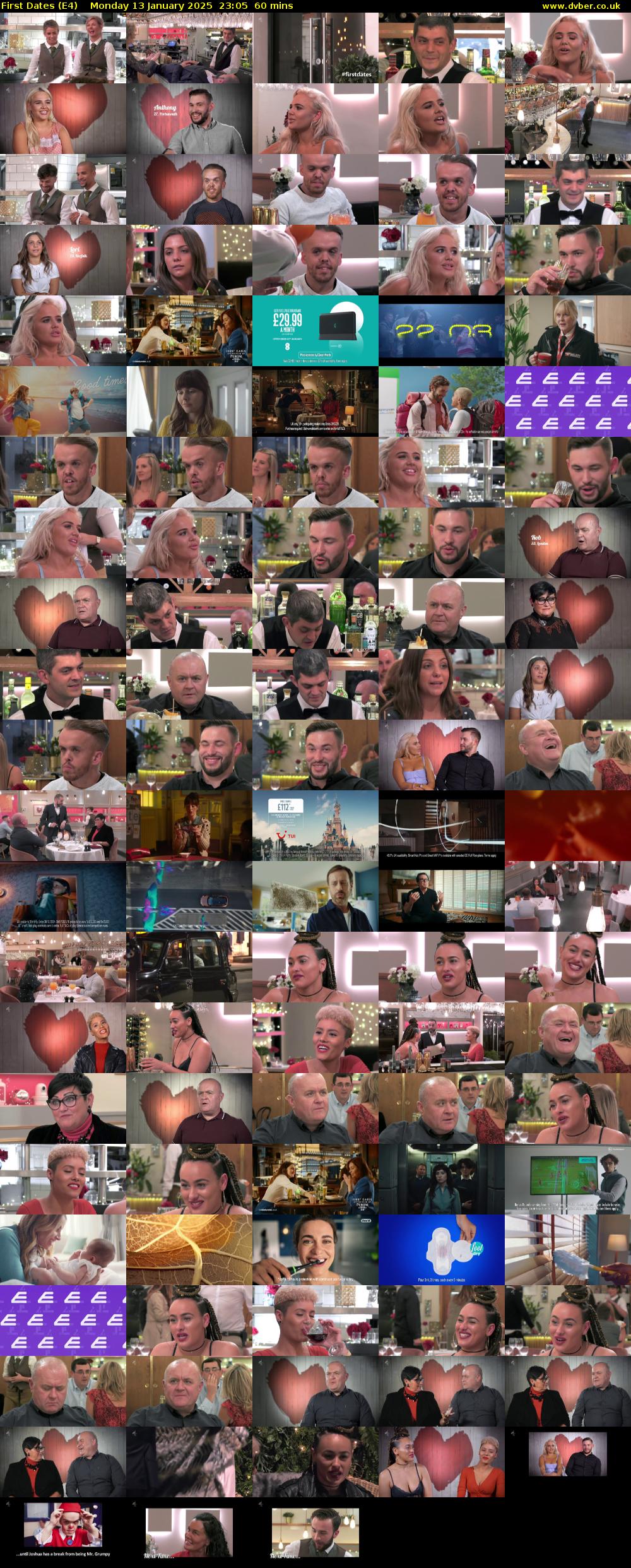 First Dates (E4) Monday 13 January 2025 23:05 - 00:05
