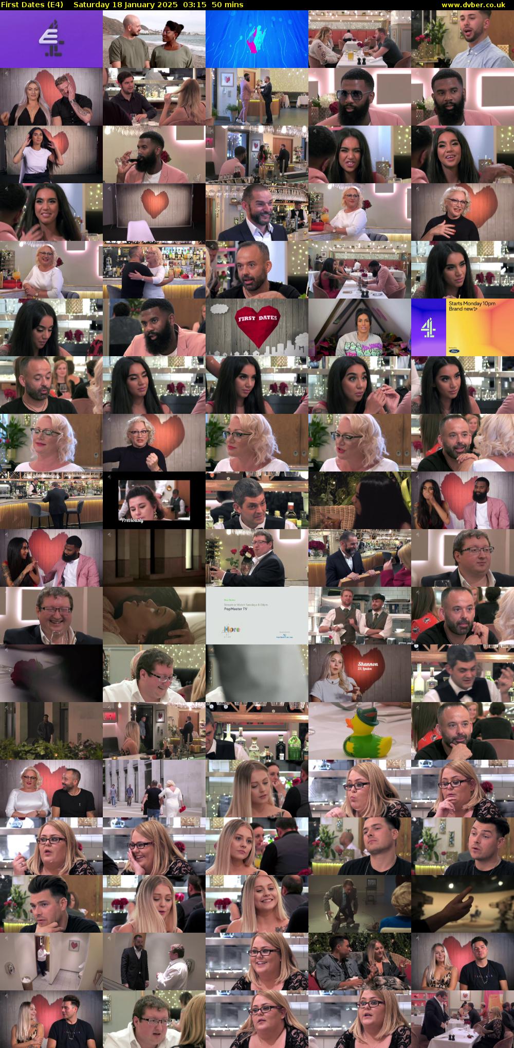 First Dates (E4) Saturday 18 January 2025 03:15 - 04:05