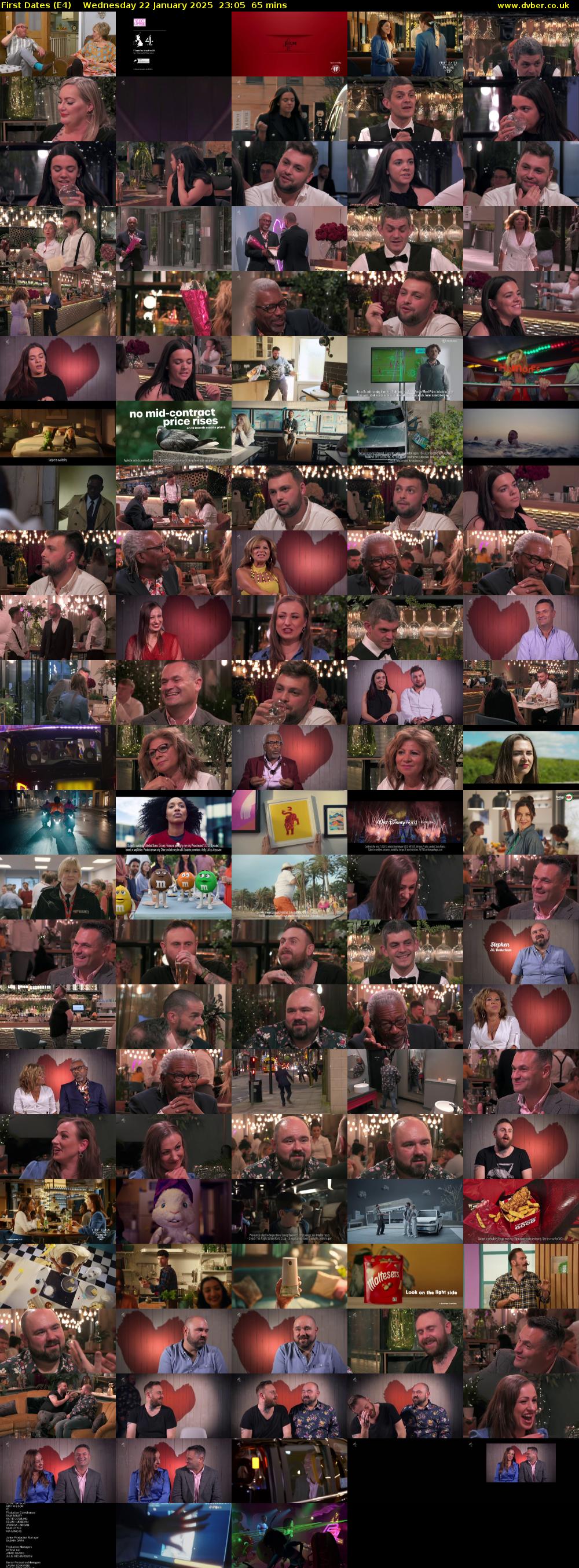 First Dates (E4) Wednesday 22 January 2025 23:05 - 00:10