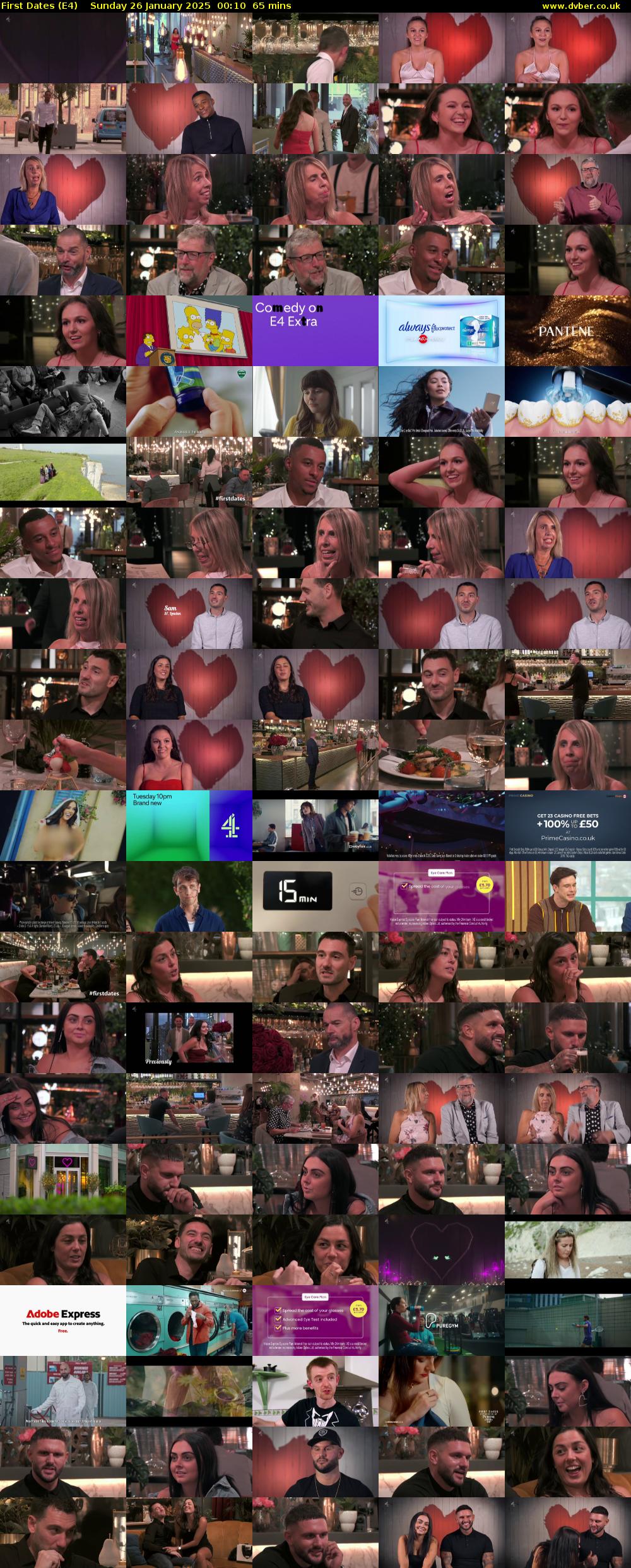 First Dates (E4) Sunday 26 January 2025 00:10 - 01:15