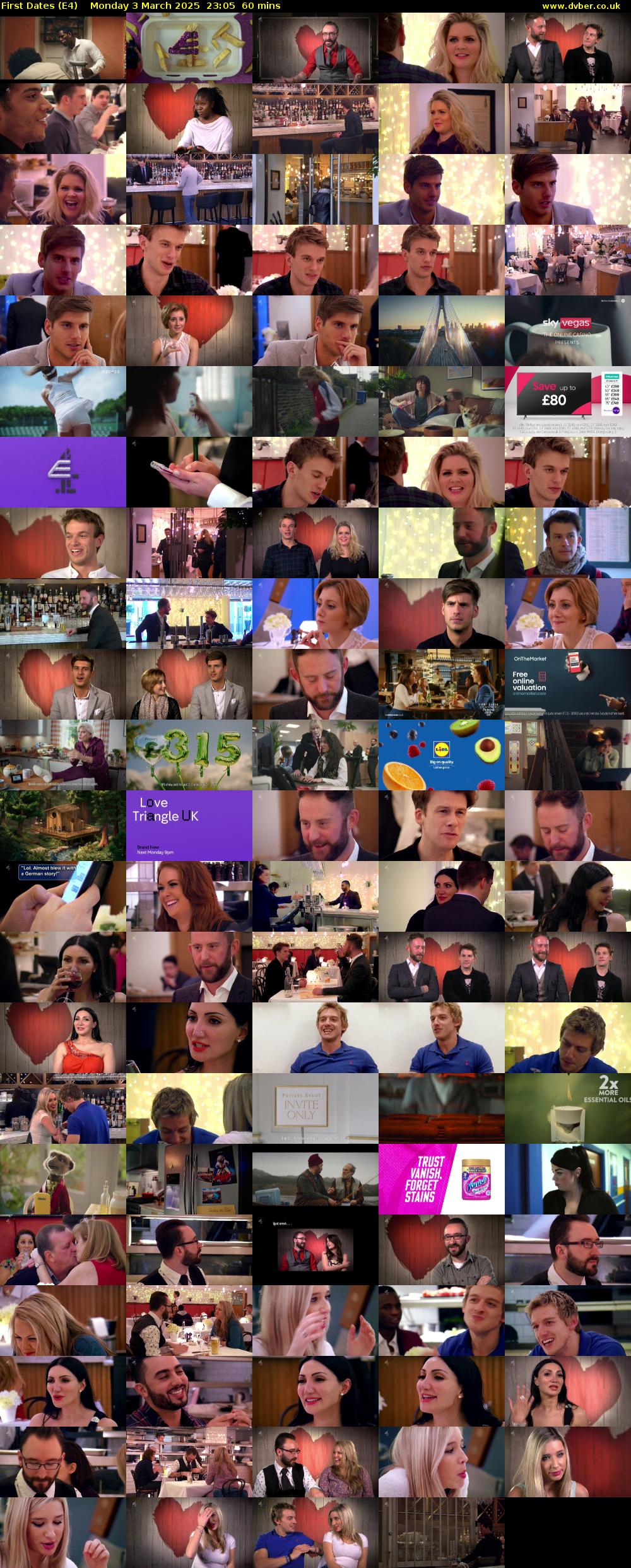First Dates (E4) Monday 3 March 2025 23:05 - 00:05