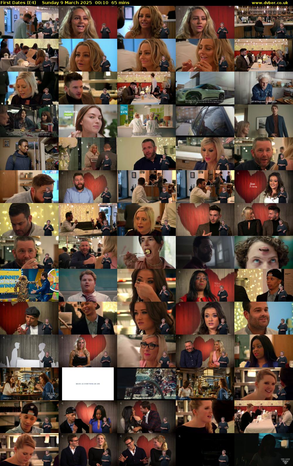 First Dates (E4) Sunday 9 March 2025 00:10 - 01:15