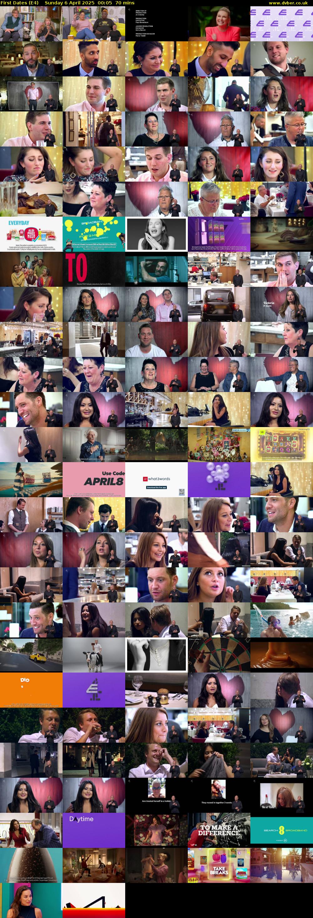 First Dates (E4) Sunday 6 April 2025 00:05 - 01:15