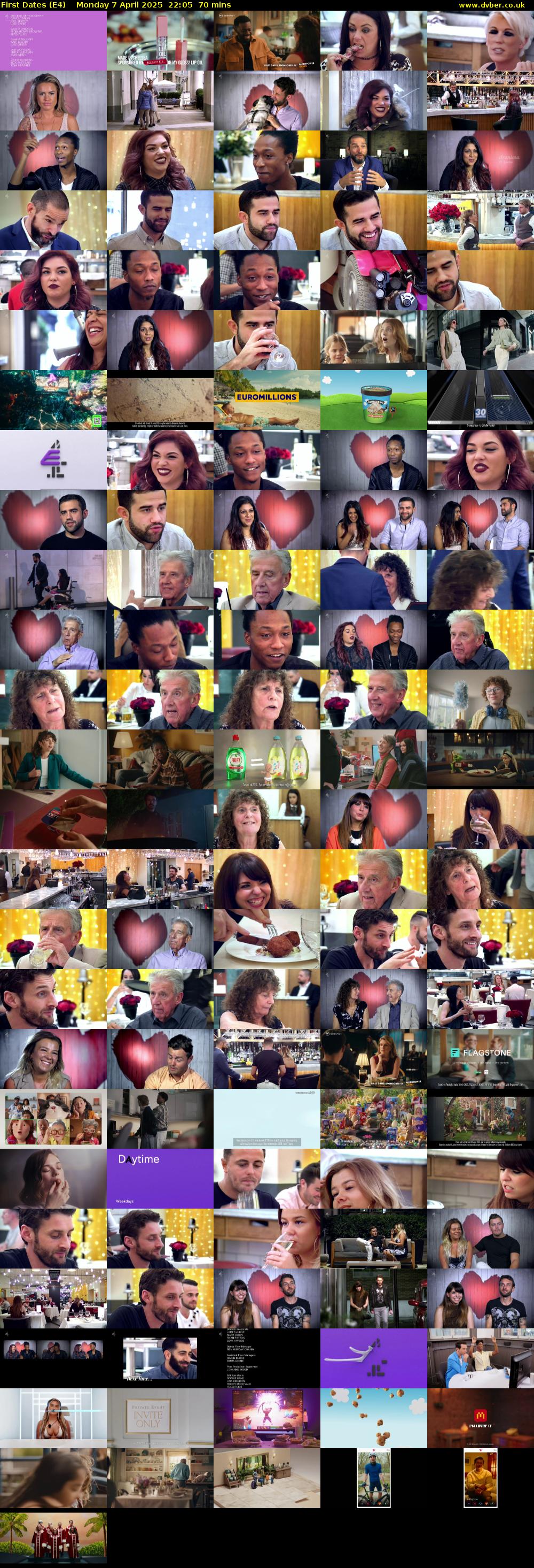 First Dates (E4) Monday 7 April 2025 22:05 - 23:15