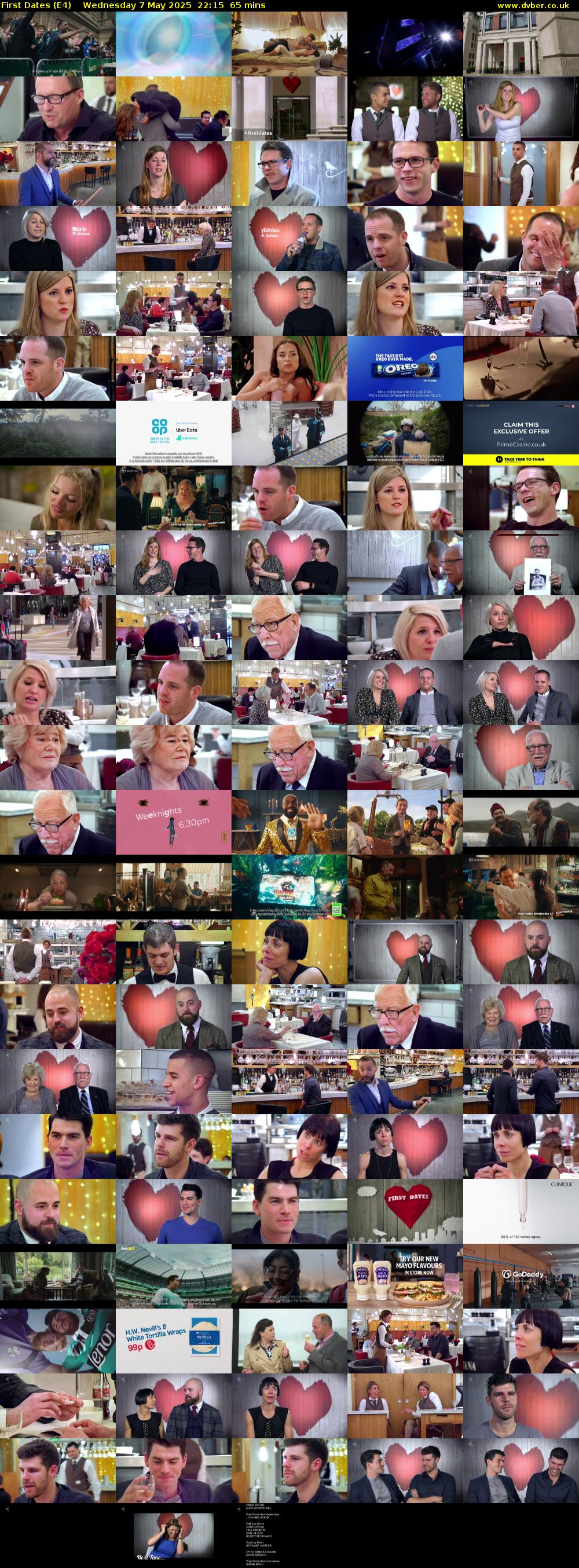 First Dates (E4) Wednesday 7 May 2025 22:15 - 23:20