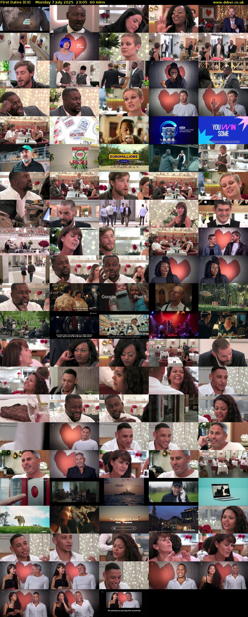 First Dates (E4) Monday 7 July 2025 23:05 - 00:05