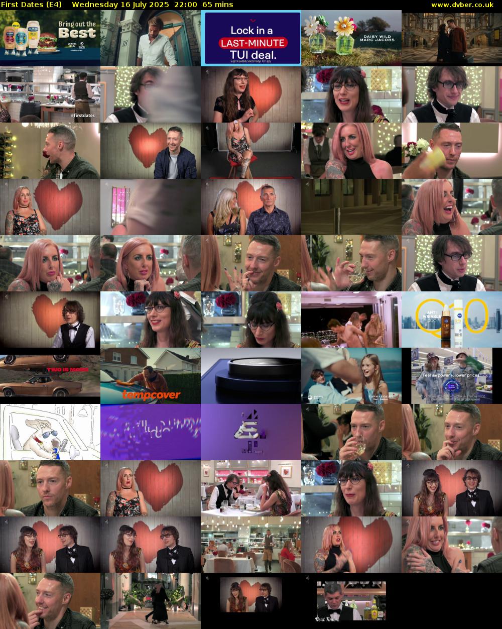 First Dates (E4) Wednesday 16 July 2025 22:00 - 23:05