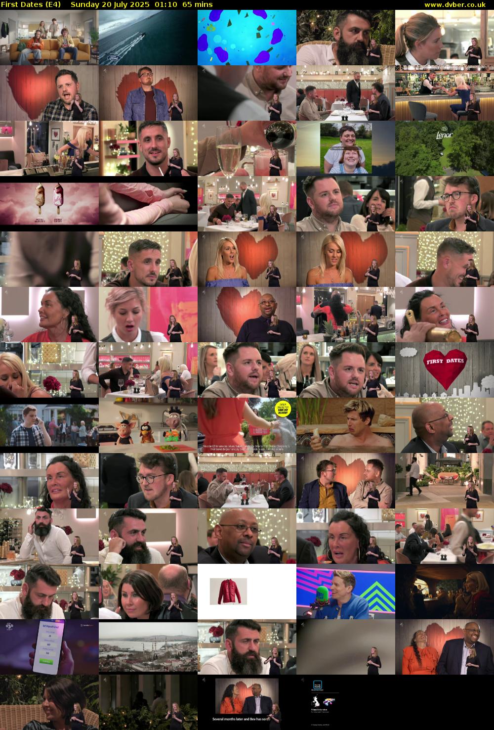 First Dates (E4) Sunday 20 July 2025 01:10 - 02:15