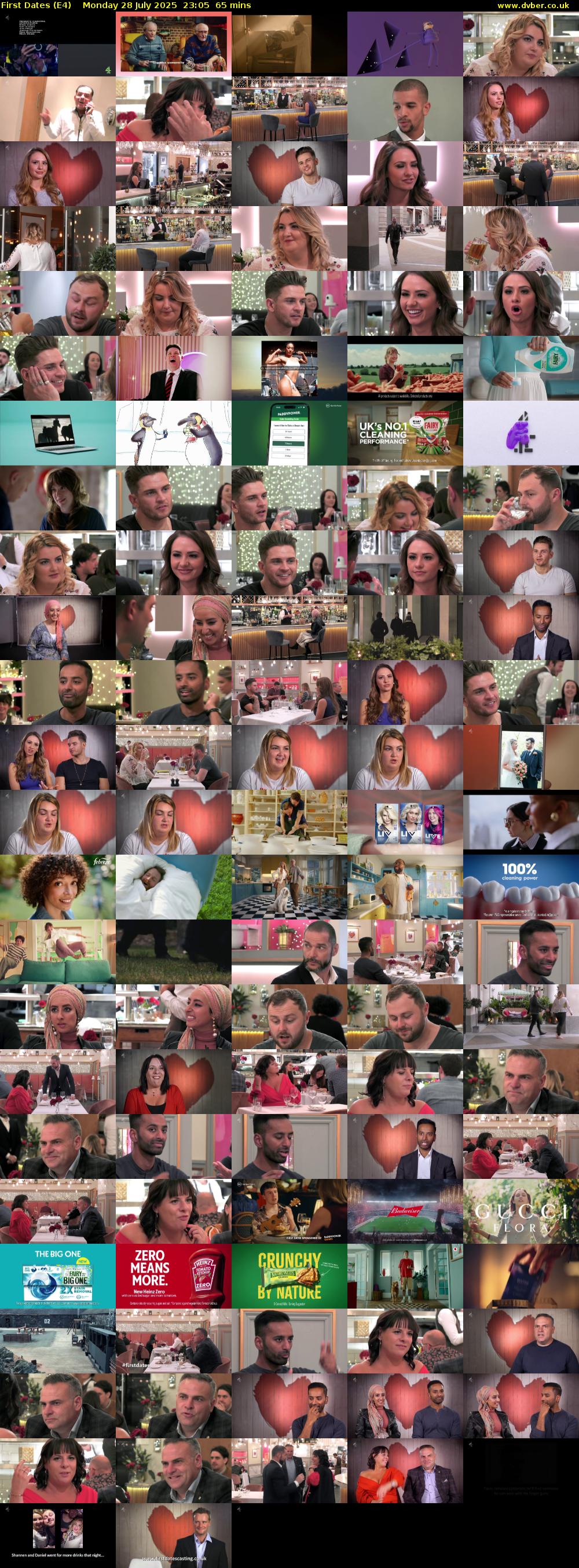 First Dates (E4) Monday 28 July 2025 23:05 - 00:10
