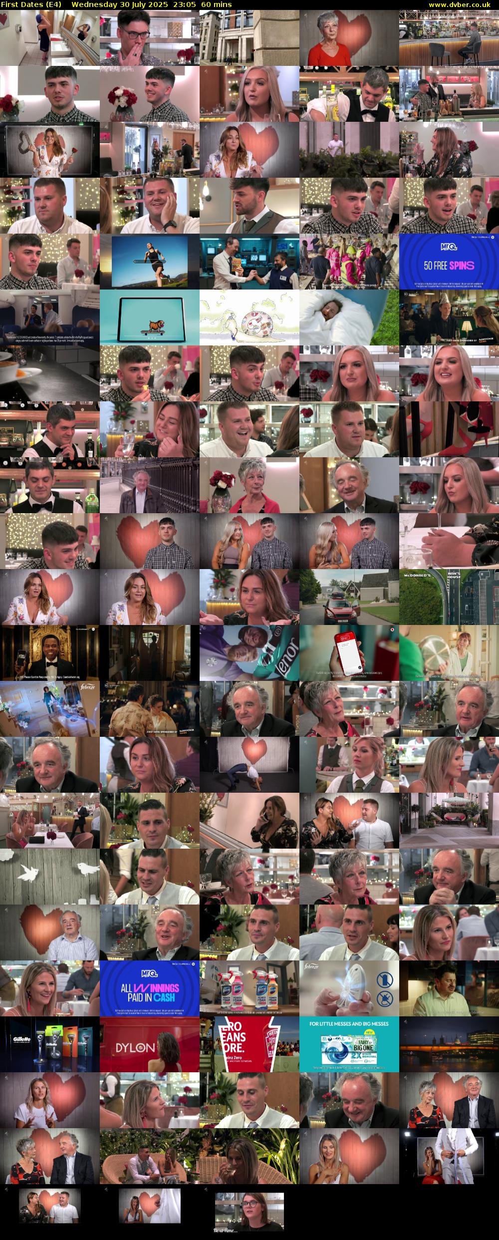 First Dates (E4) Wednesday 30 July 2025 23:05 - 00:05