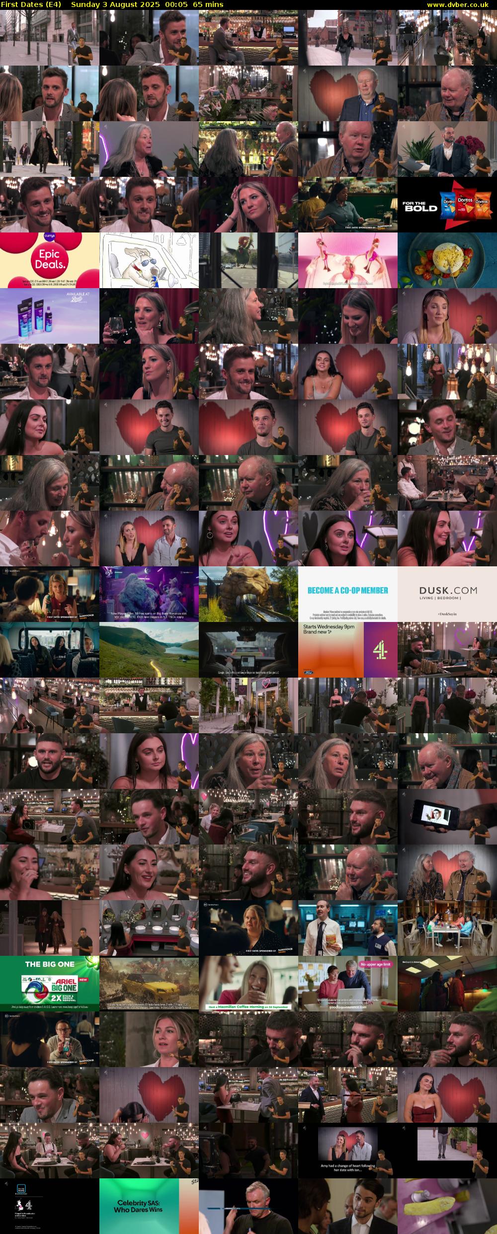 First Dates (E4) Sunday 3 August 2025 00:05 - 01:10