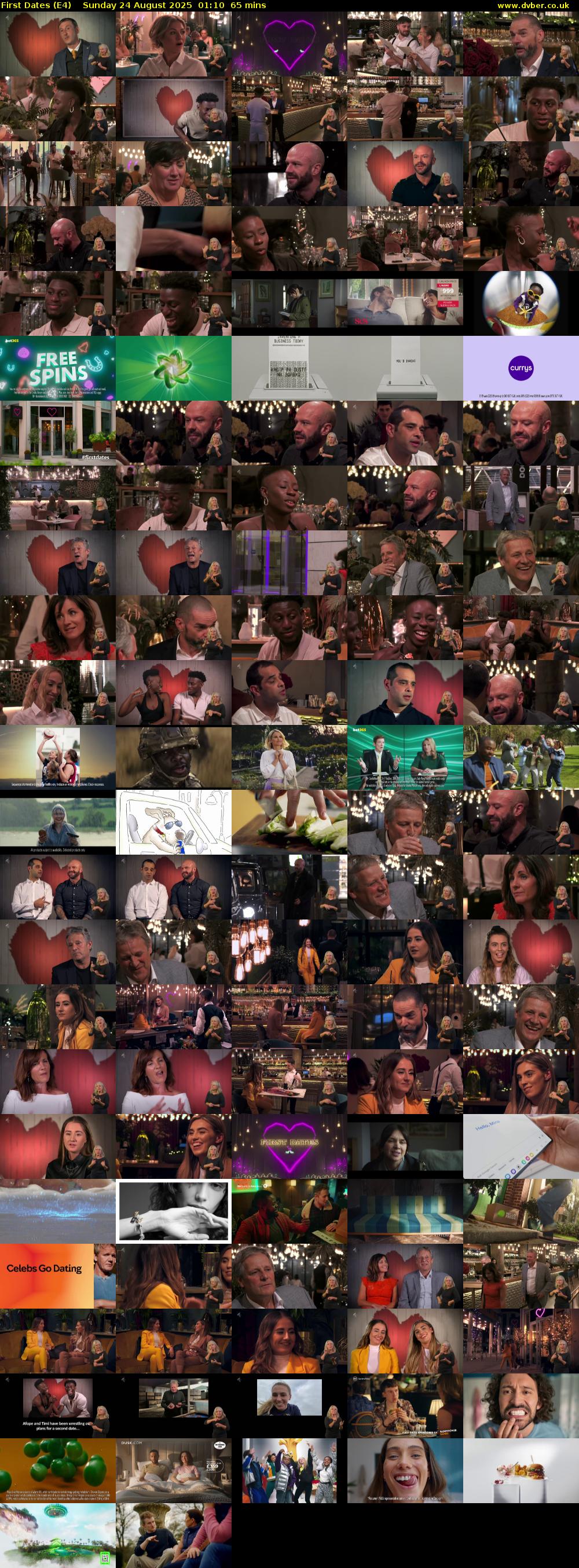 First Dates (E4) Sunday 24 August 2025 01:10 - 02:15