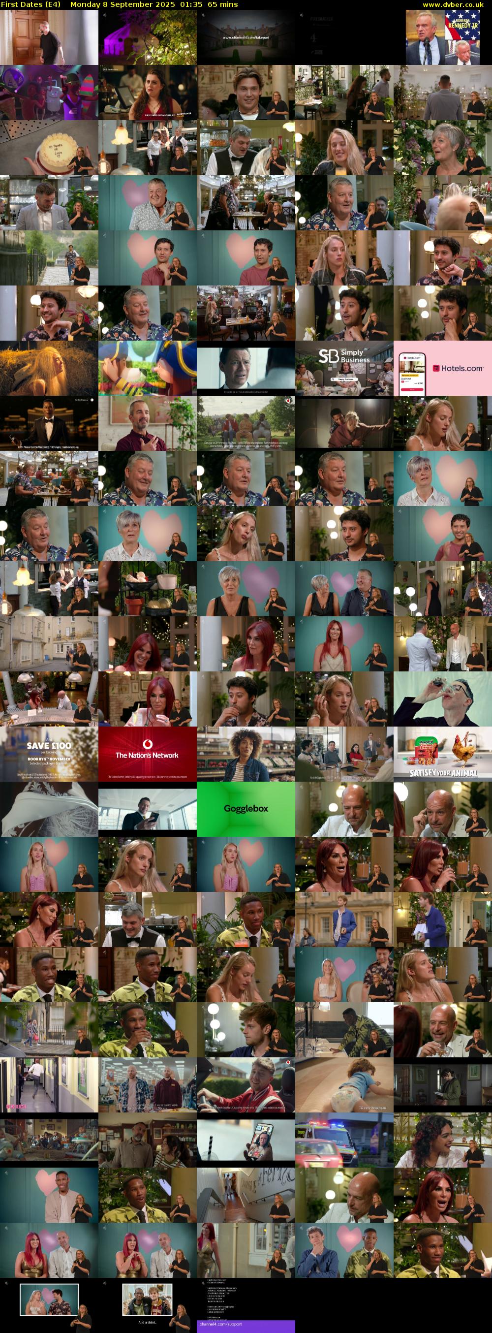 First Dates (E4) Monday 8 September 2025 01:35 - 02:40