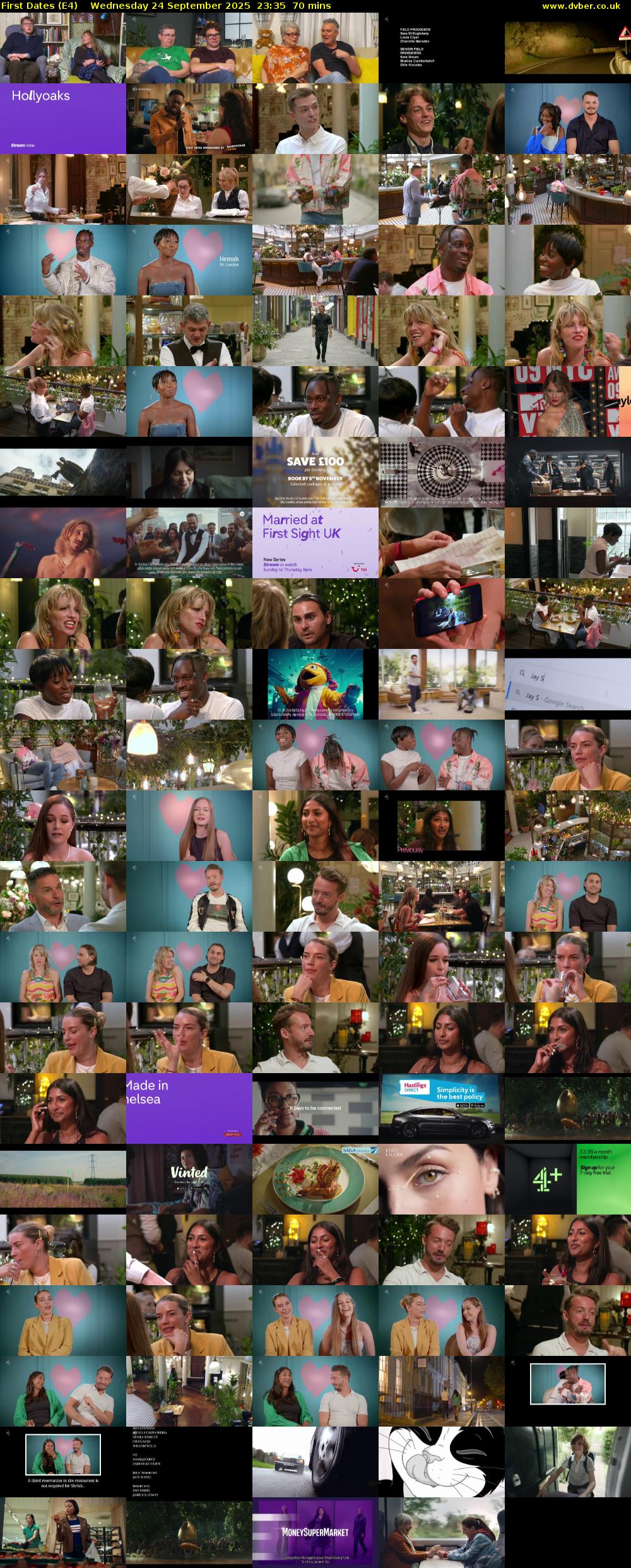 First Dates (E4) Wednesday 24 September 2025 23:35 - 00:45