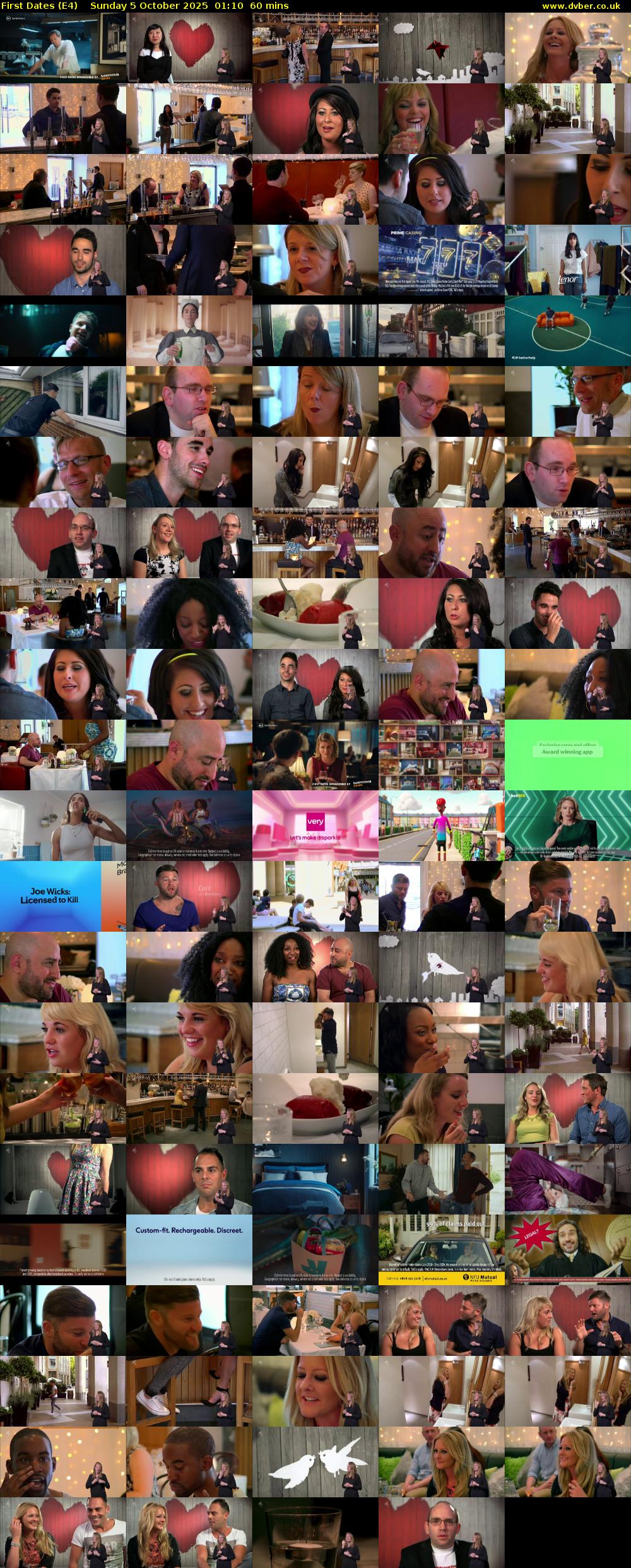 First Dates (E4) Sunday 5 October 2025 01:10 - 02:10