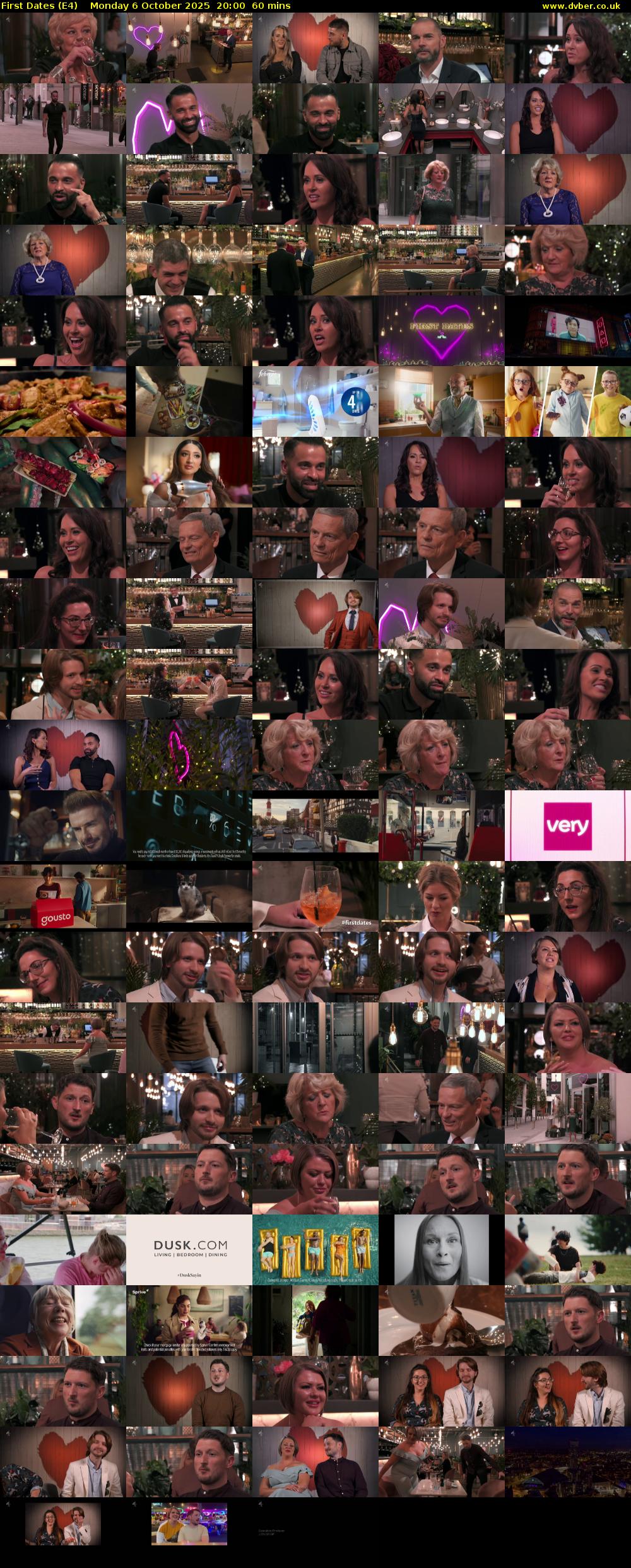 First Dates (E4) Monday 6 October 2025 20:00 - 21:00