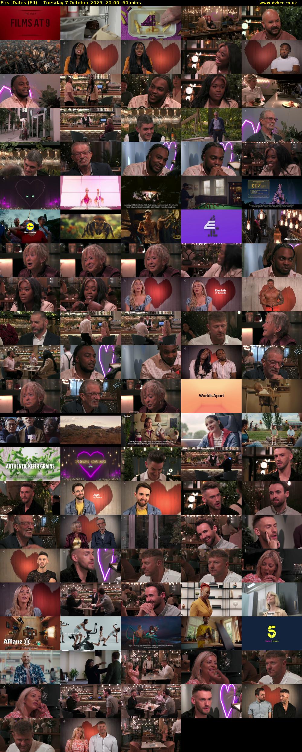 First Dates (E4) Tuesday 7 October 2025 20:00 - 21:00