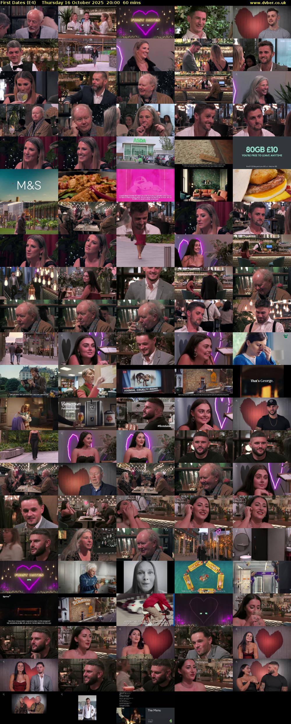First Dates (E4) Thursday 16 October 2025 20:00 - 21:00