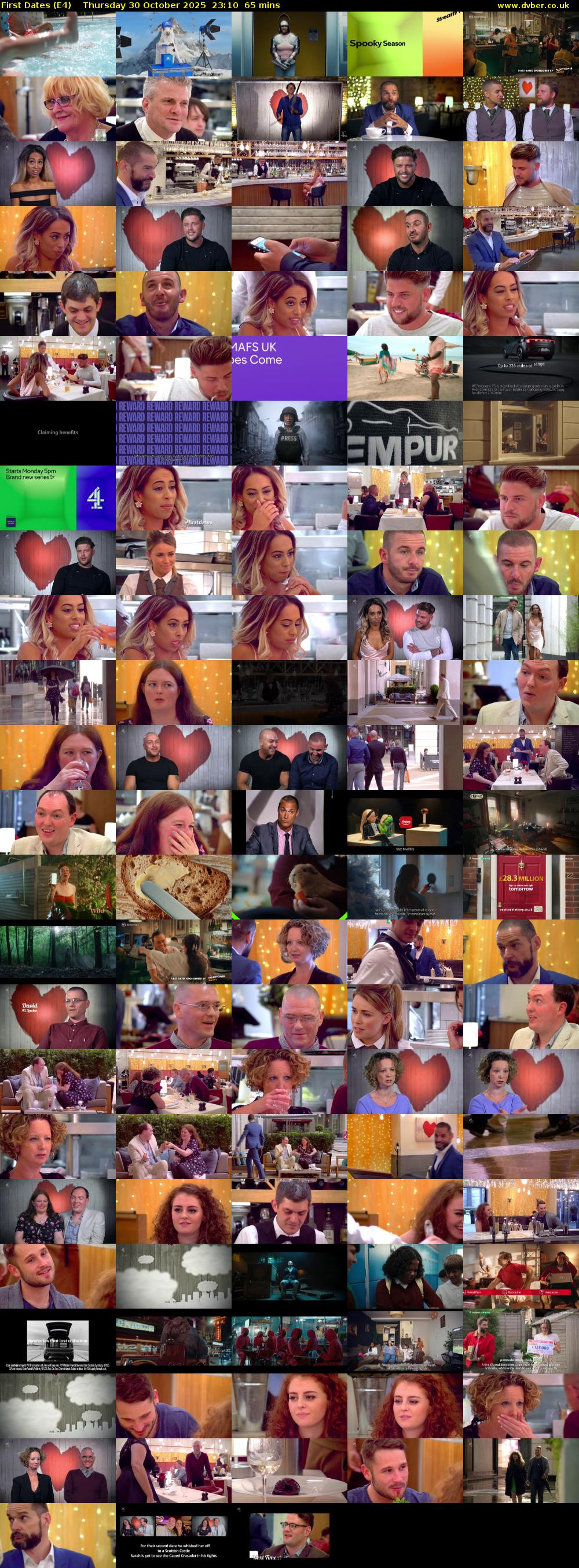 First Dates (E4) Thursday 30 October 2025 23:10 - 00:15
