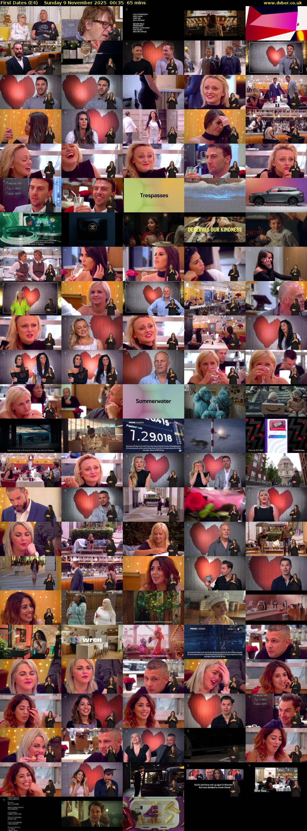 First Dates (E4) Sunday 9 November 2025 00:35 - 01:40