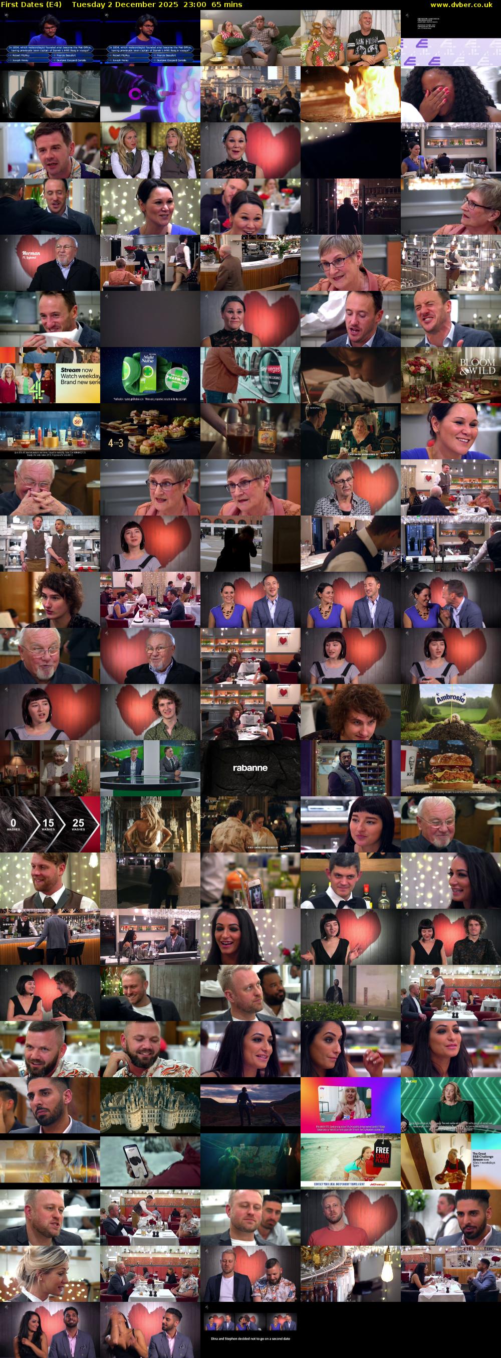 First Dates (E4) Tuesday 2 December 2025 23:00 - 00:05