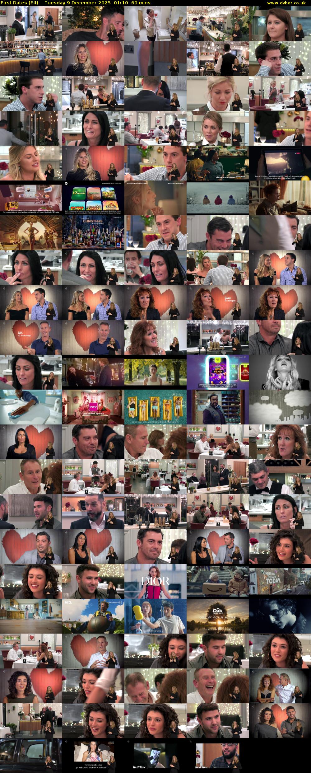 First Dates (E4) Tuesday 9 December 2025 01:10 - 02:10