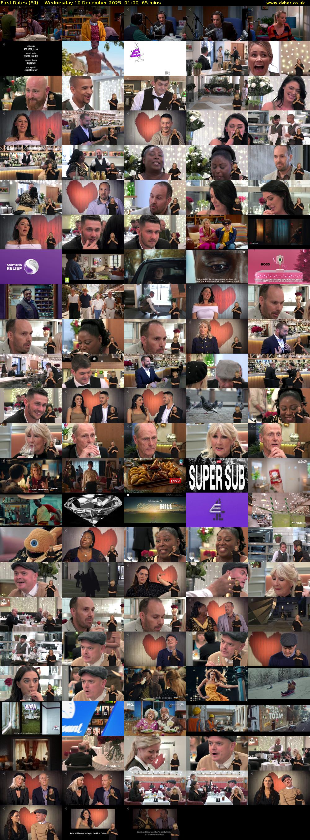 First Dates (E4) Wednesday 10 December 2025 01:00 - 02:05