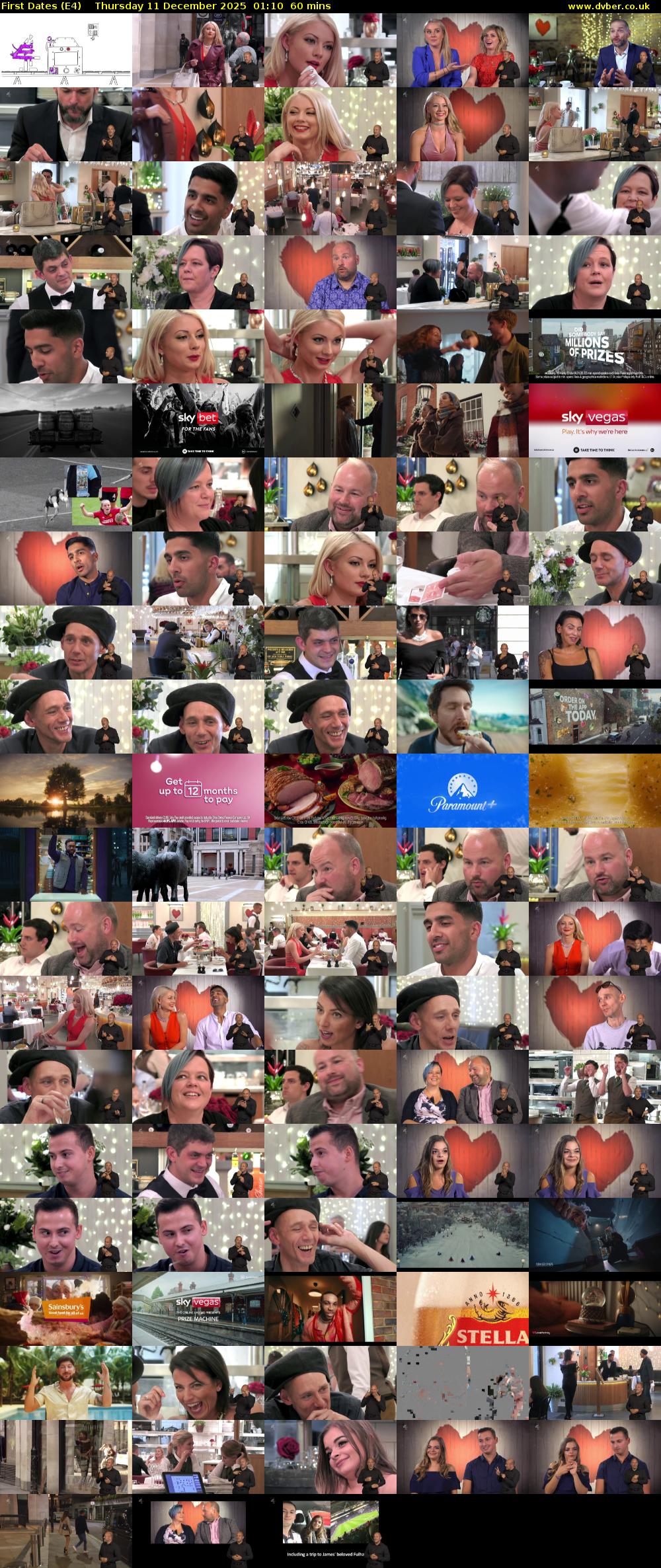 First Dates (E4) Thursday 11 December 2025 01:10 - 02:10