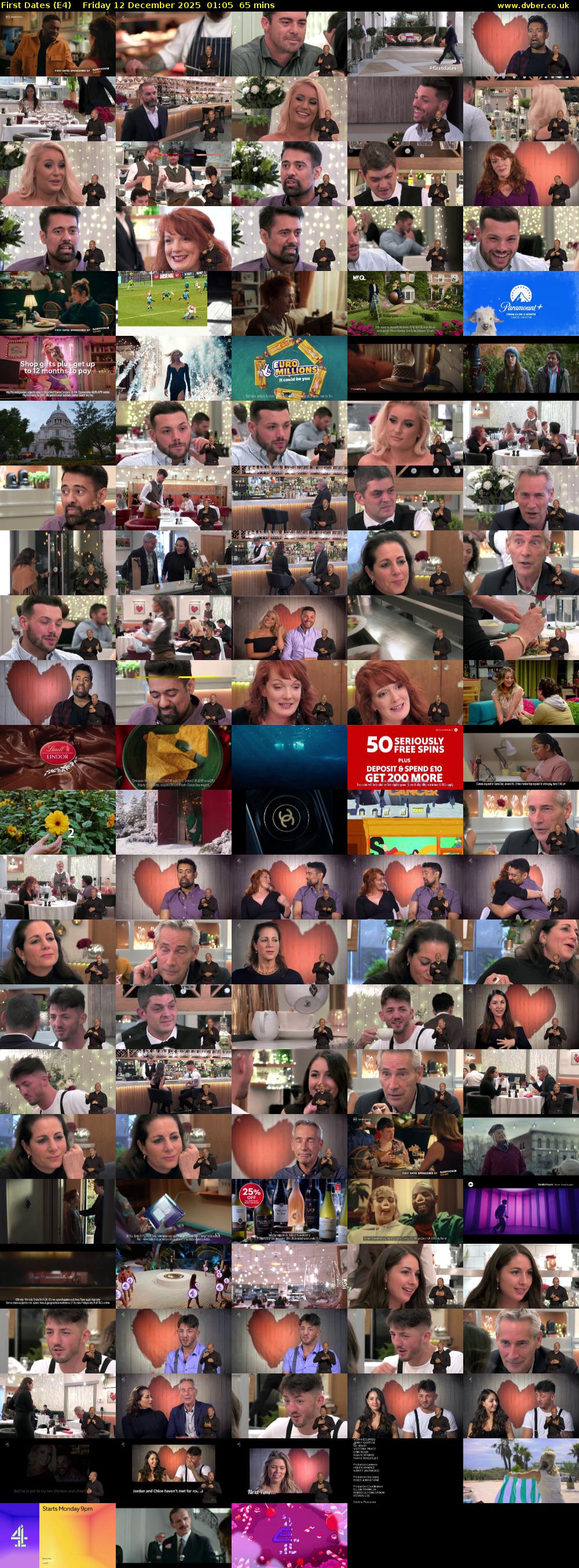 First Dates (E4) Friday 12 December 2025 01:05 - 02:10