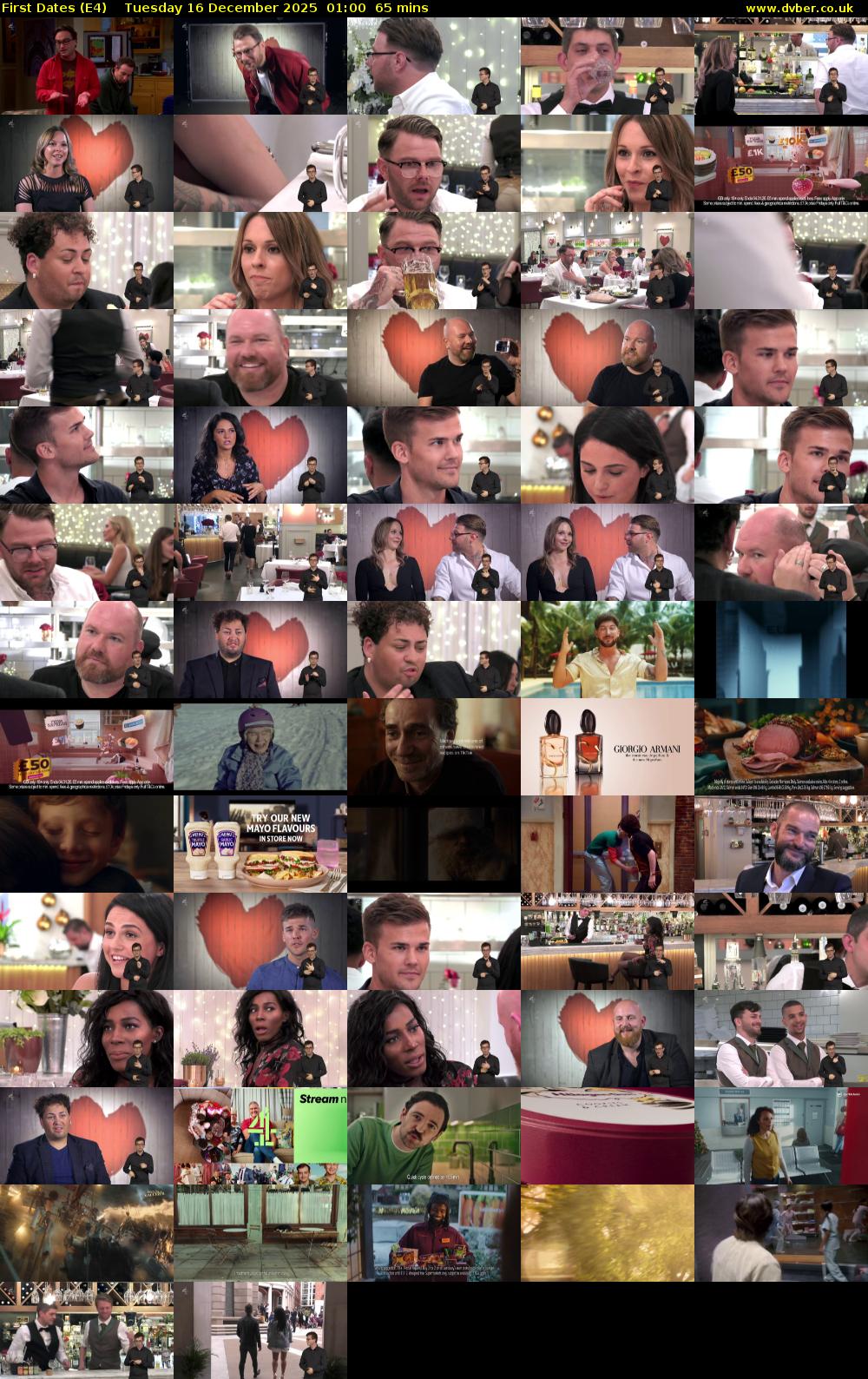 First Dates (E4) Tuesday 16 December 2025 01:00 - 02:05