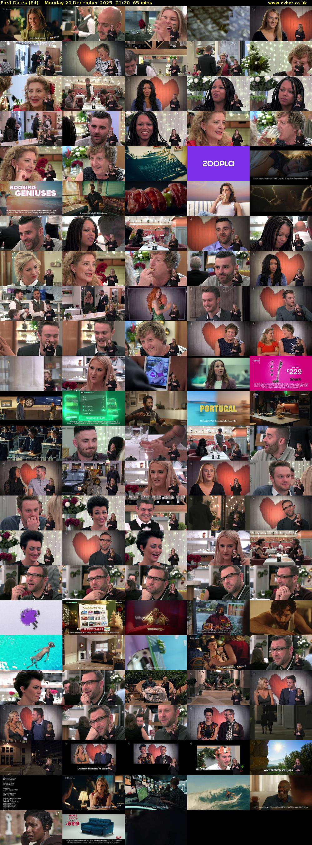 First Dates (E4) Monday 29 December 2025 01:20 - 02:25