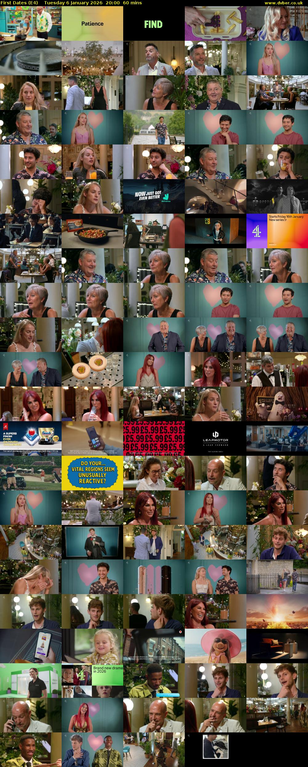 First Dates (E4) Tuesday 6 January 2026 20:00 - 21:00