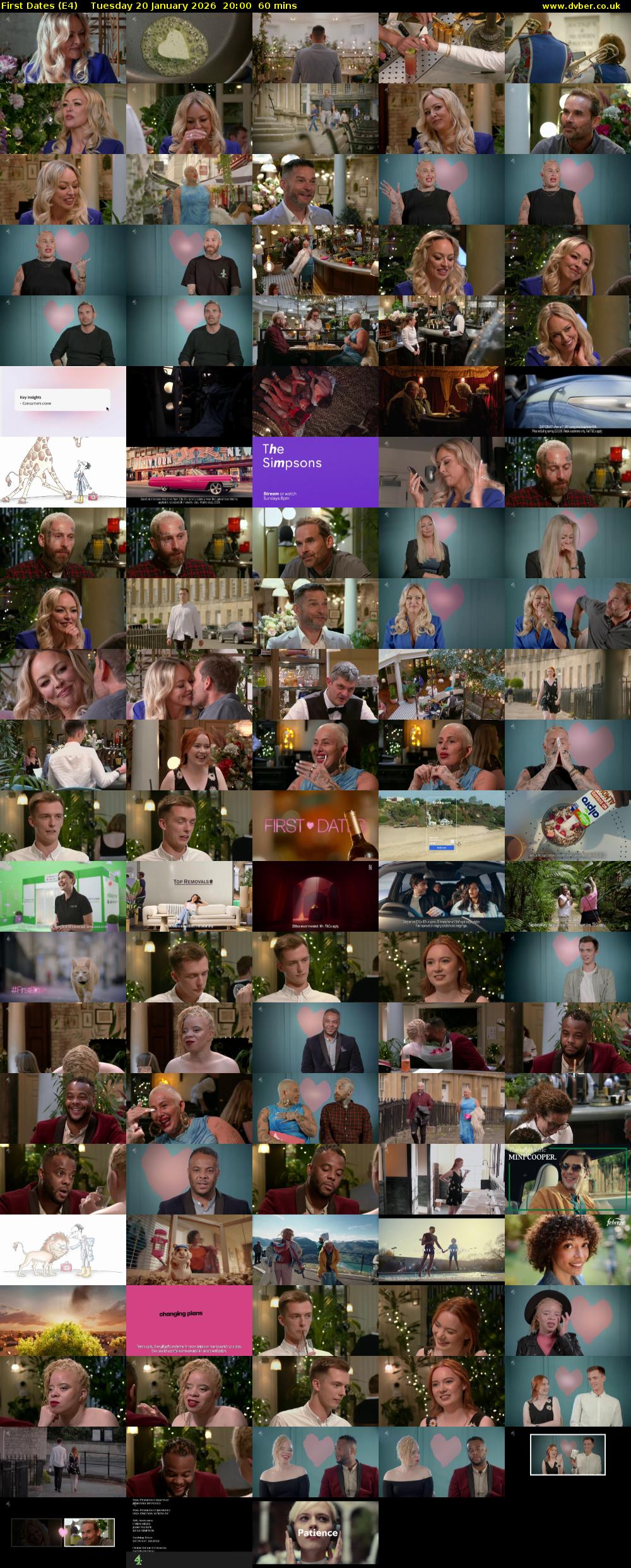 First Dates (E4) Tuesday 20 January 2026 20:00 - 21:00