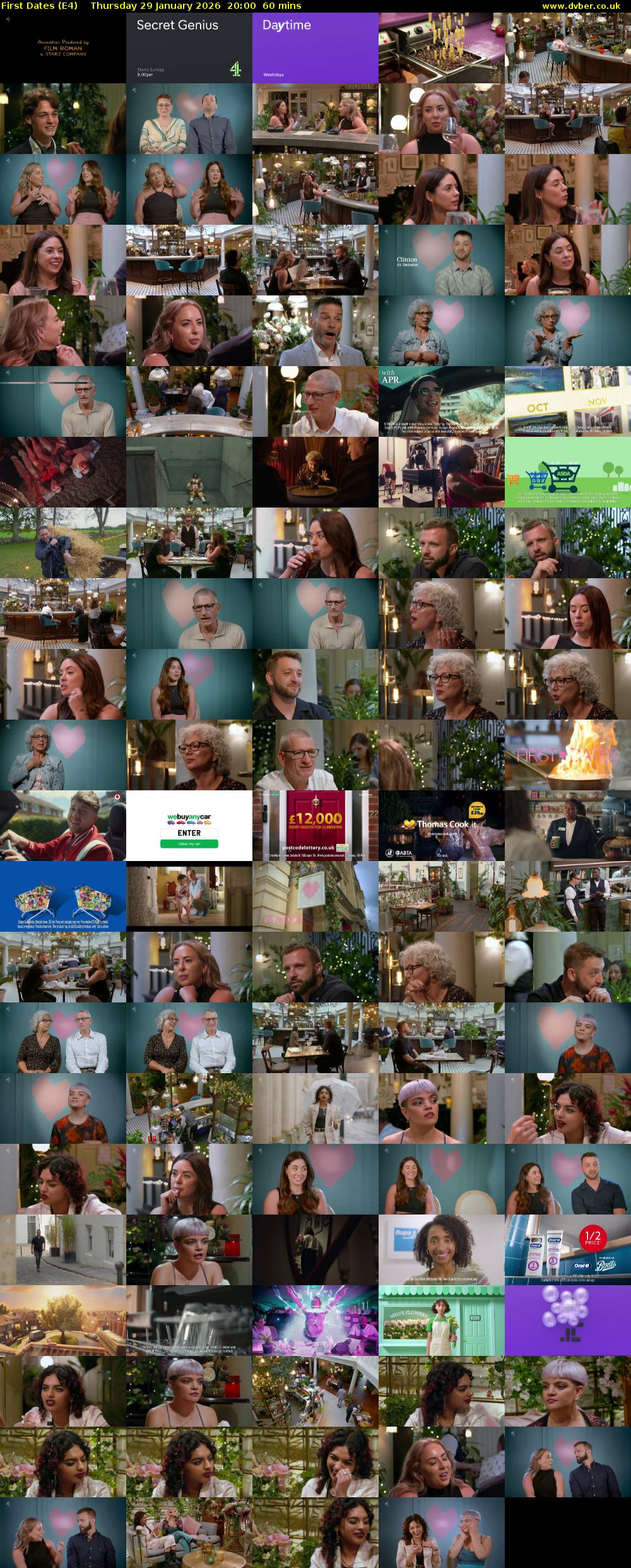 First Dates (E4) Thursday 29 January 2026 20:00 - 21:00